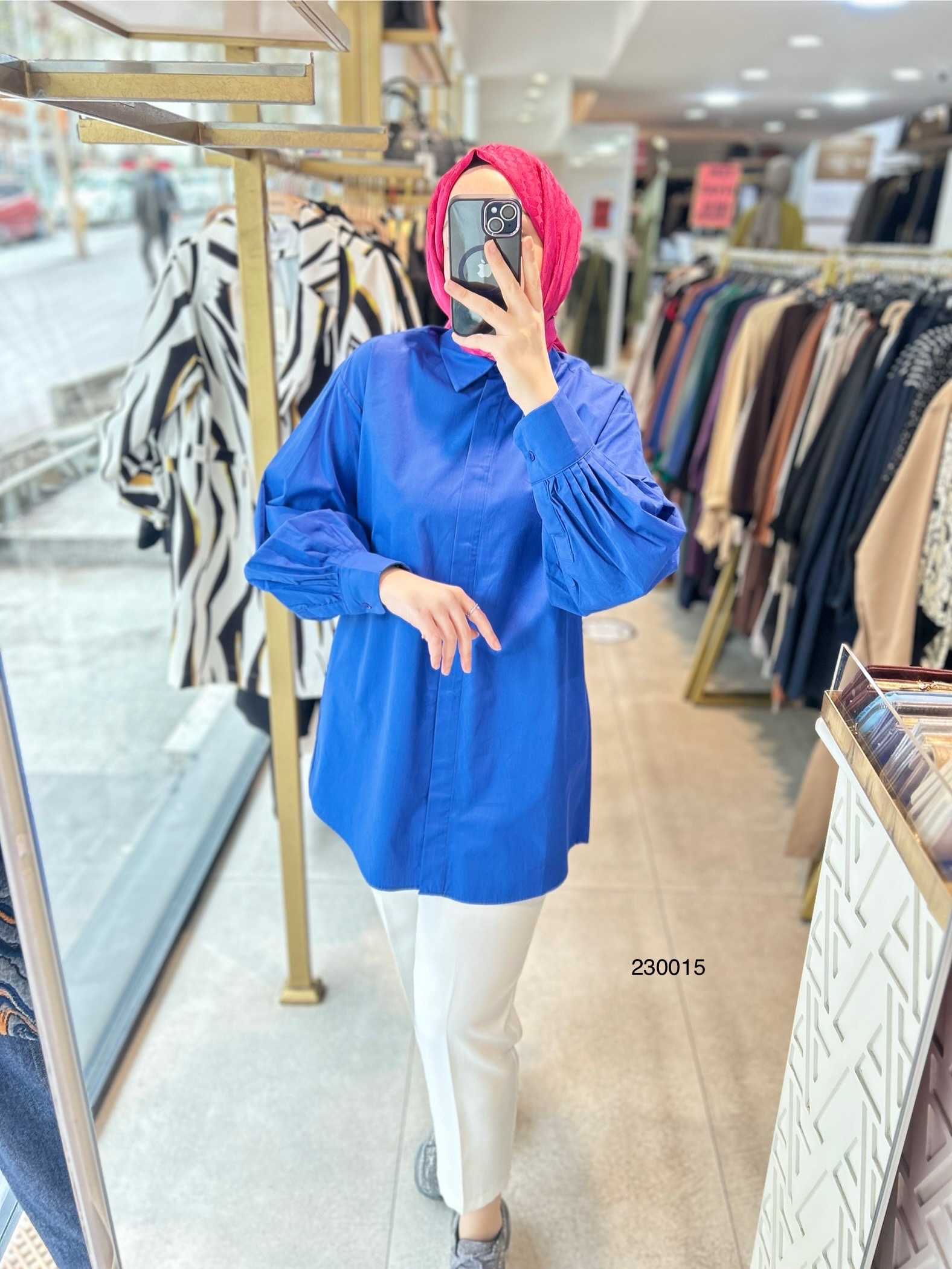 230015 Kol Detaylı Tunik - Görsel 1