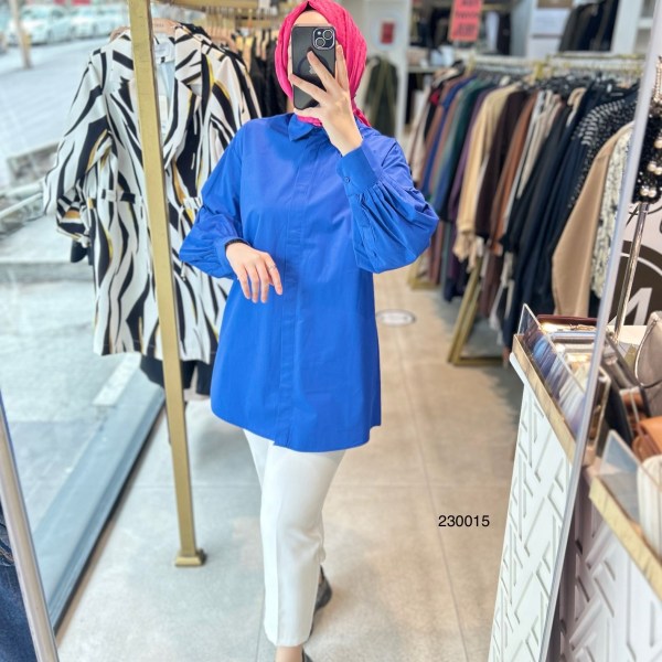 230015 Kol Detaylı Tunik - Görsel 2