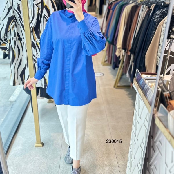 230015 Kol Detaylı Tunik - Görsel 3