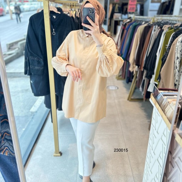 230015 Kol Detaylı Tunik - Görsel 7