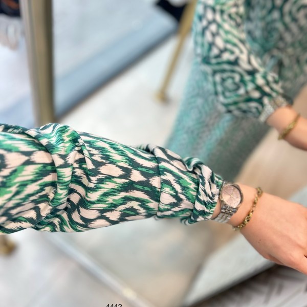 4442 Desenli Viskon Elbise - Görsel 4