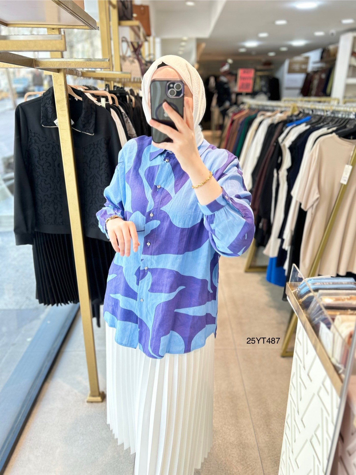 25YT487 DESENLİ TUNİK