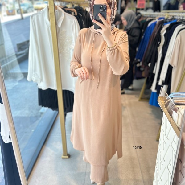 1349 UZUN TUNİKLİ AYROBİN KUMAŞ SPOR TAKIM - Görsel 3