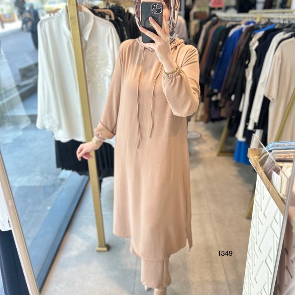 1349 UZUN TUNİKLİ AYROBİN KUMAŞ SPOR TAKIM - Görsel 1