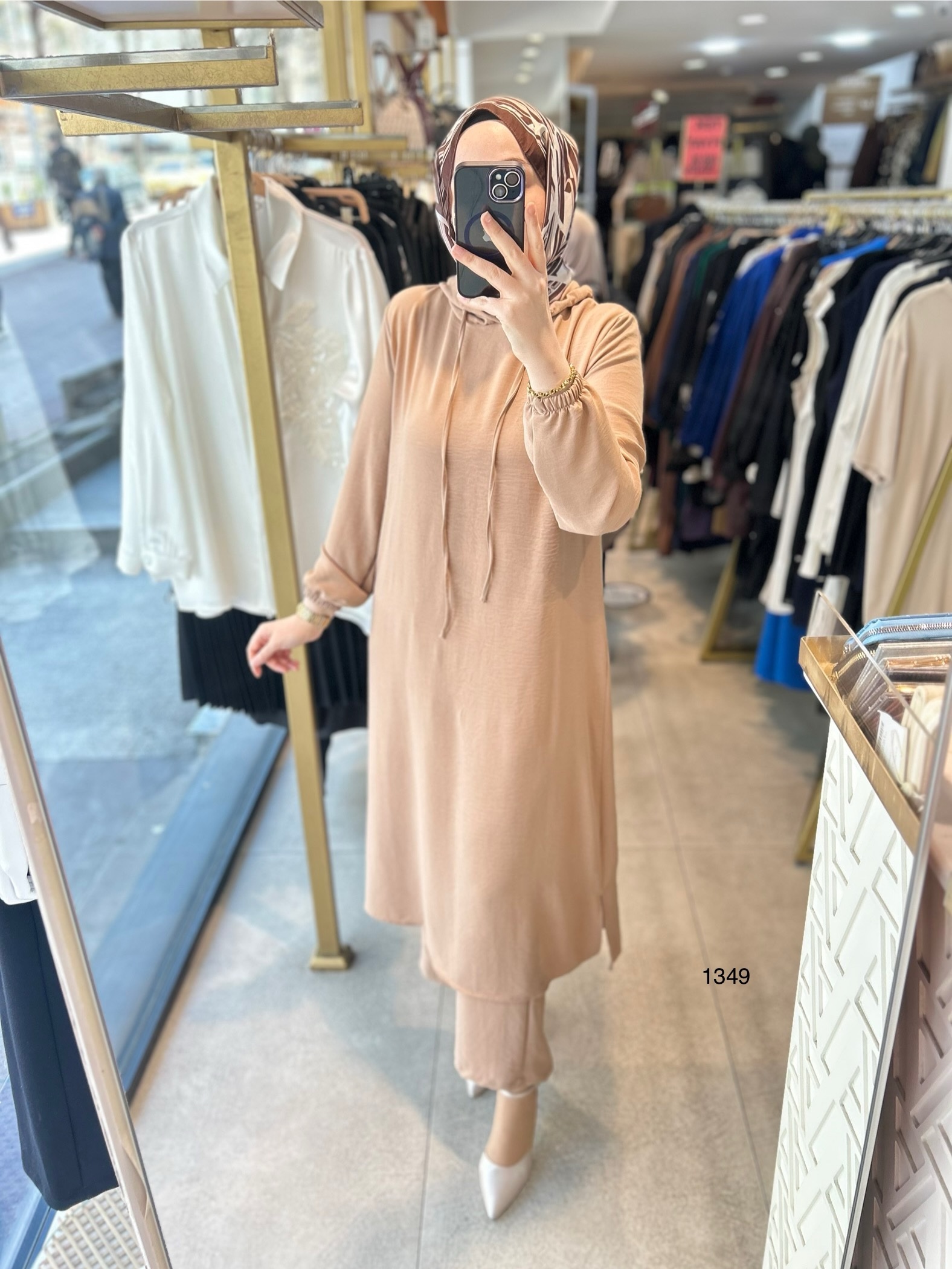 1349 UZUN TUNİKLİ AYROBİN KUMAŞ SPOR TAKIM - Görsel 1