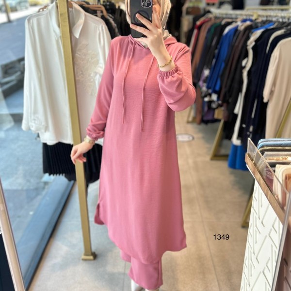 1349 UZUN TUNİKLİ AYROBİN KUMAŞ SPOR TAKIM - Görsel 18