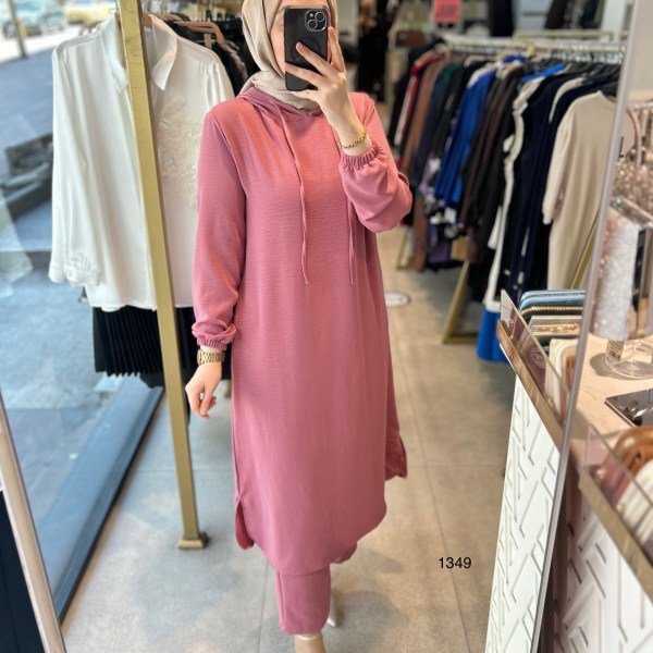 1349 UZUN TUNİKLİ AYROBİN KUMAŞ SPOR TAKIM - Görsel 21