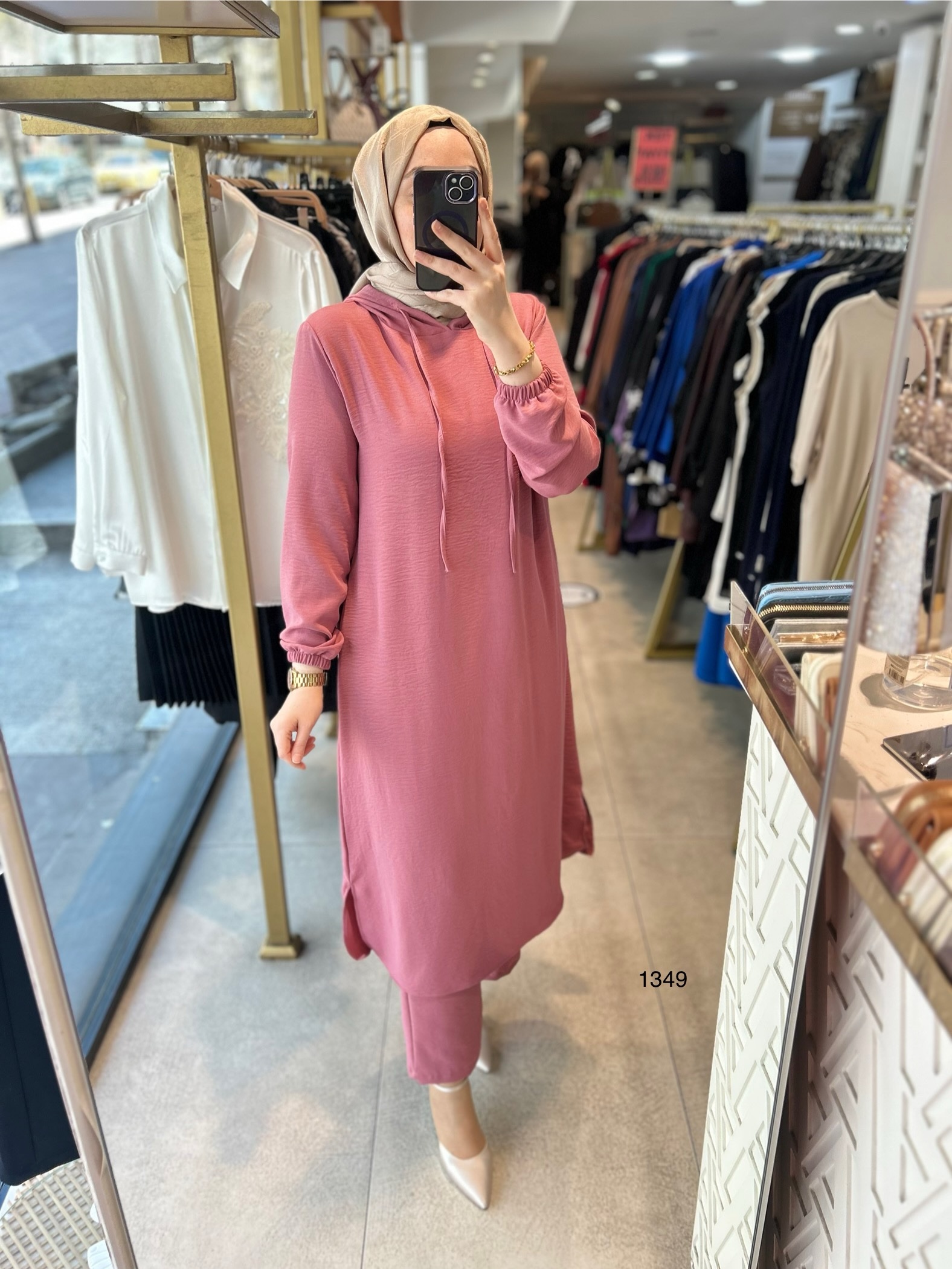 1349 UZUN TUNİKLİ AYROBİN KUMAŞ SPOR TAKIM - Görsel 12