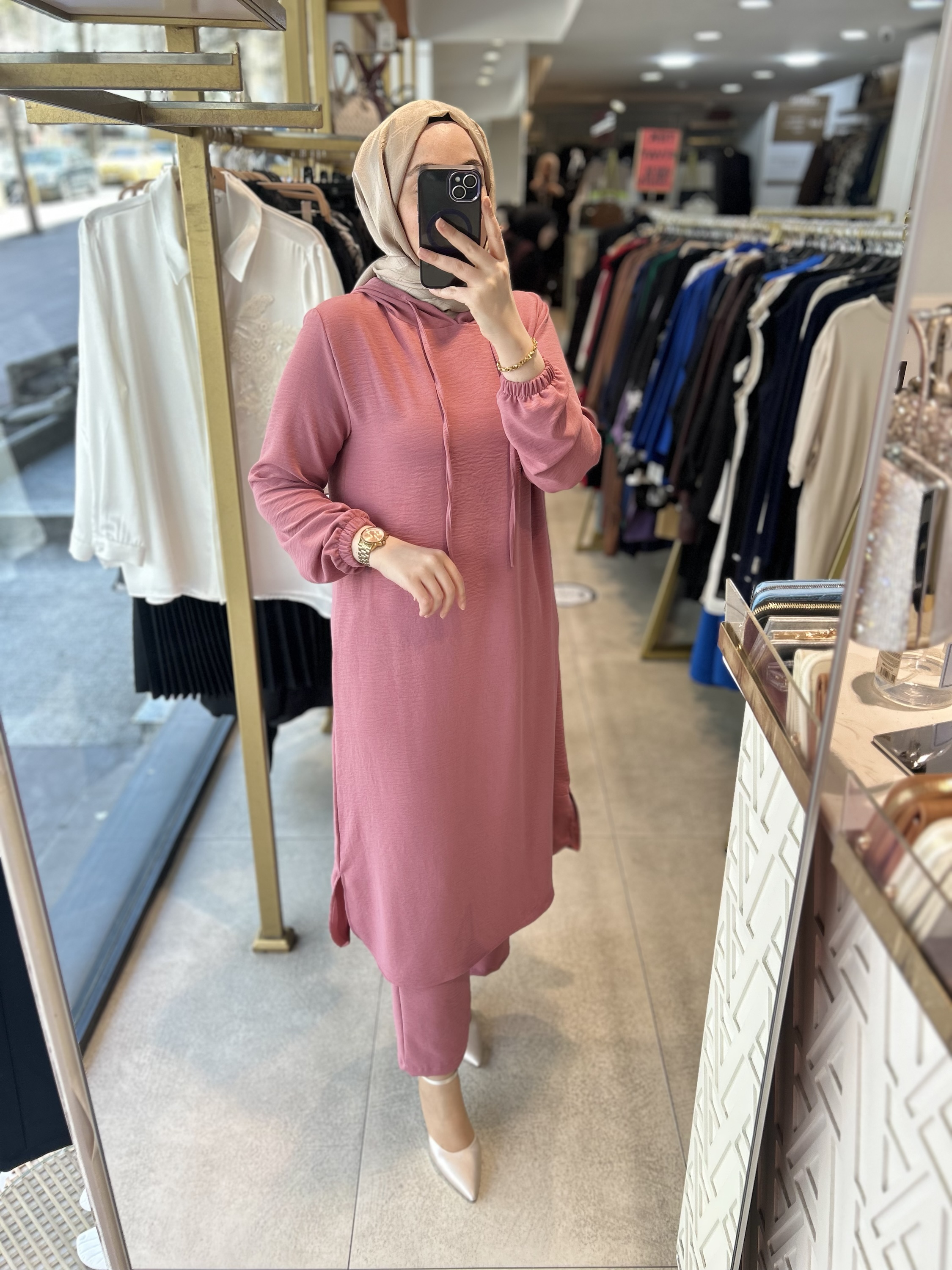 1349 UZUN TUNİKLİ AYROBİN KUMAŞ SPOR TAKIM - Görsel 11