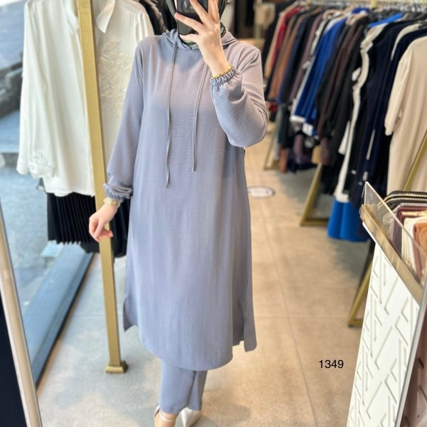 1349 UZUN TUNİKLİ AYROBİN KUMAŞ SPOR TAKIM - Görsel 10