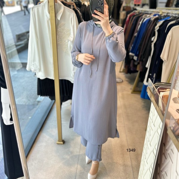 1349 UZUN TUNİKLİ AYROBİN KUMAŞ SPOR TAKIM - Görsel 22