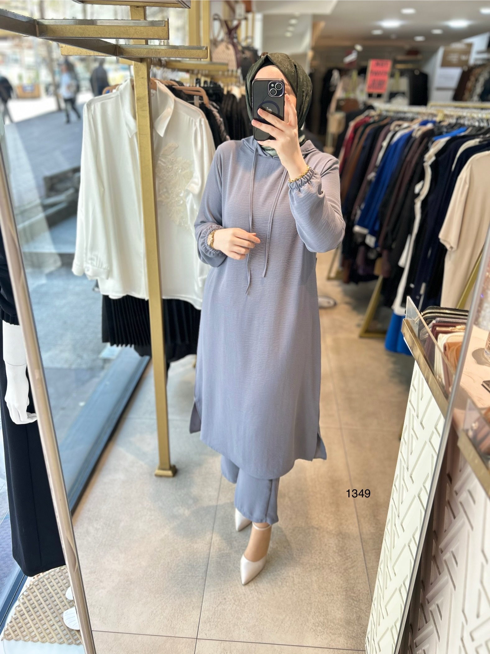 1349 UZUN TUNİKLİ AYROBİN KUMAŞ SPOR TAKIM - Görsel 9