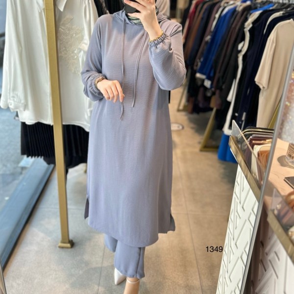 1349 UZUN TUNİKLİ AYROBİN KUMAŞ SPOR TAKIM - Görsel 25