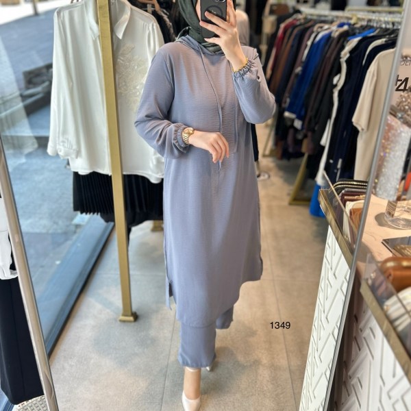 1349 UZUN TUNİKLİ AYROBİN KUMAŞ SPOR TAKIM - Görsel 19