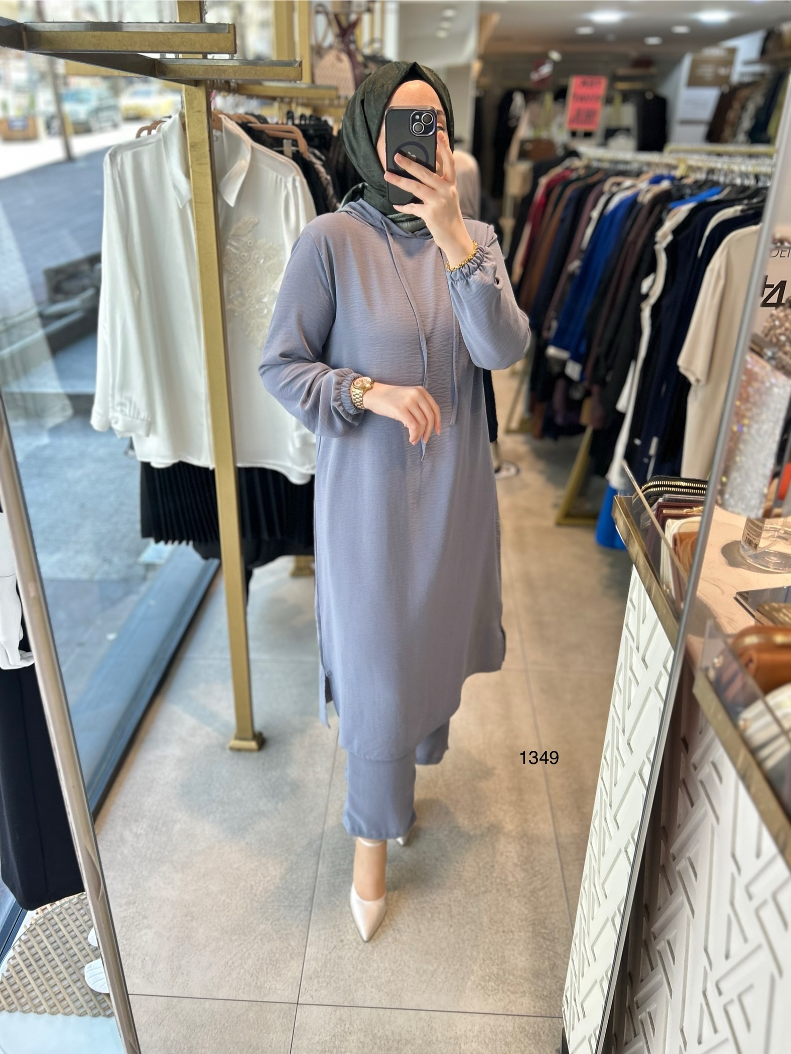 1349 UZUN TUNİKLİ AYROBİN KUMAŞ SPOR TAKIM - Görsel 7