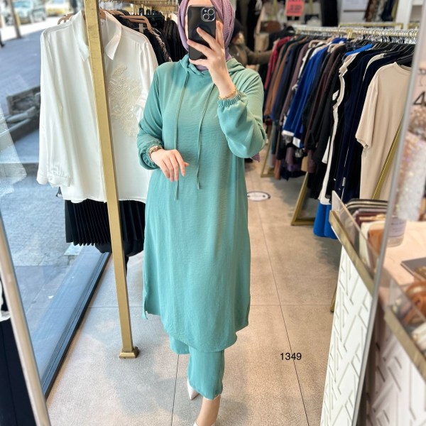 1349 UZUN TUNİKLİ AYROBİN KUMAŞ SPOR TAKIM - Görsel 6