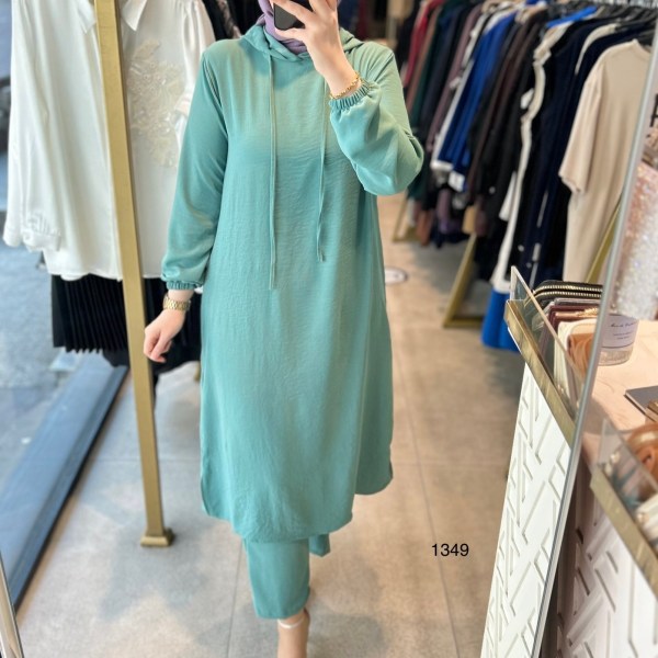 1349 UZUN TUNİKLİ AYROBİN KUMAŞ SPOR TAKIM - Görsel 5