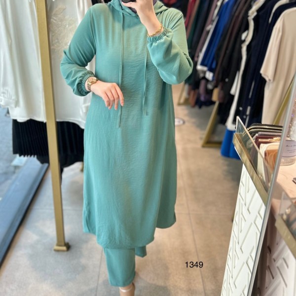 1349 UZUN TUNİKLİ AYROBİN KUMAŞ SPOR TAKIM - Görsel 23