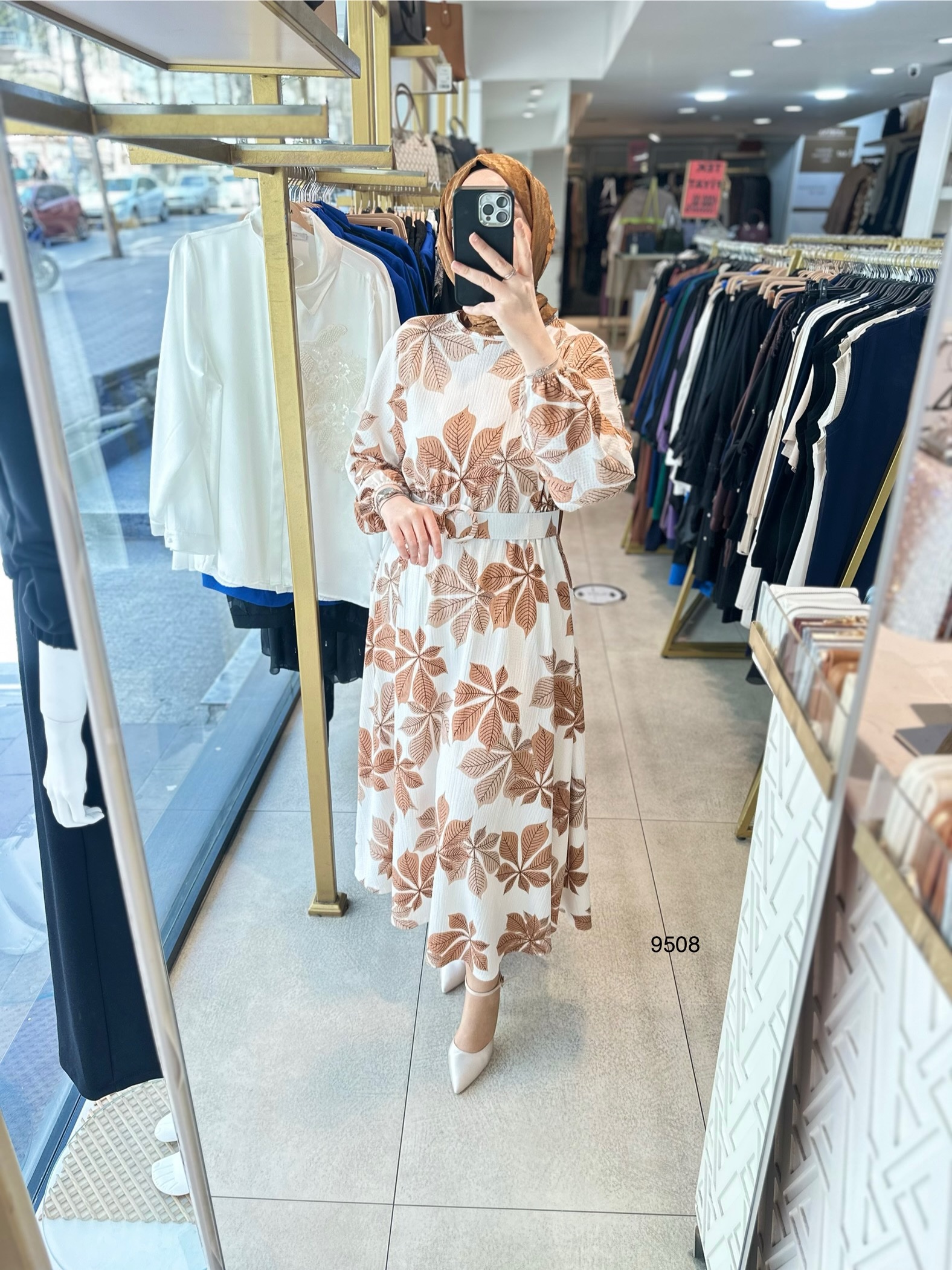 9508 Desenli Elbise - Görsel 6