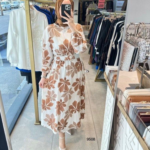 9508 Desenli Elbise - Görsel 4