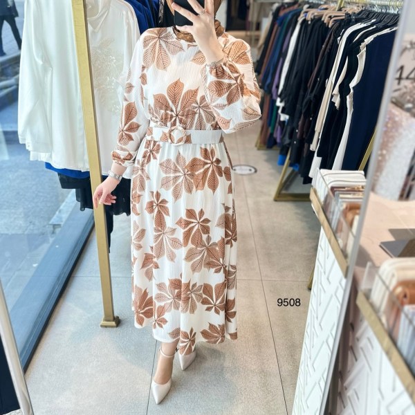 9508 Desenli Elbise - Görsel 12