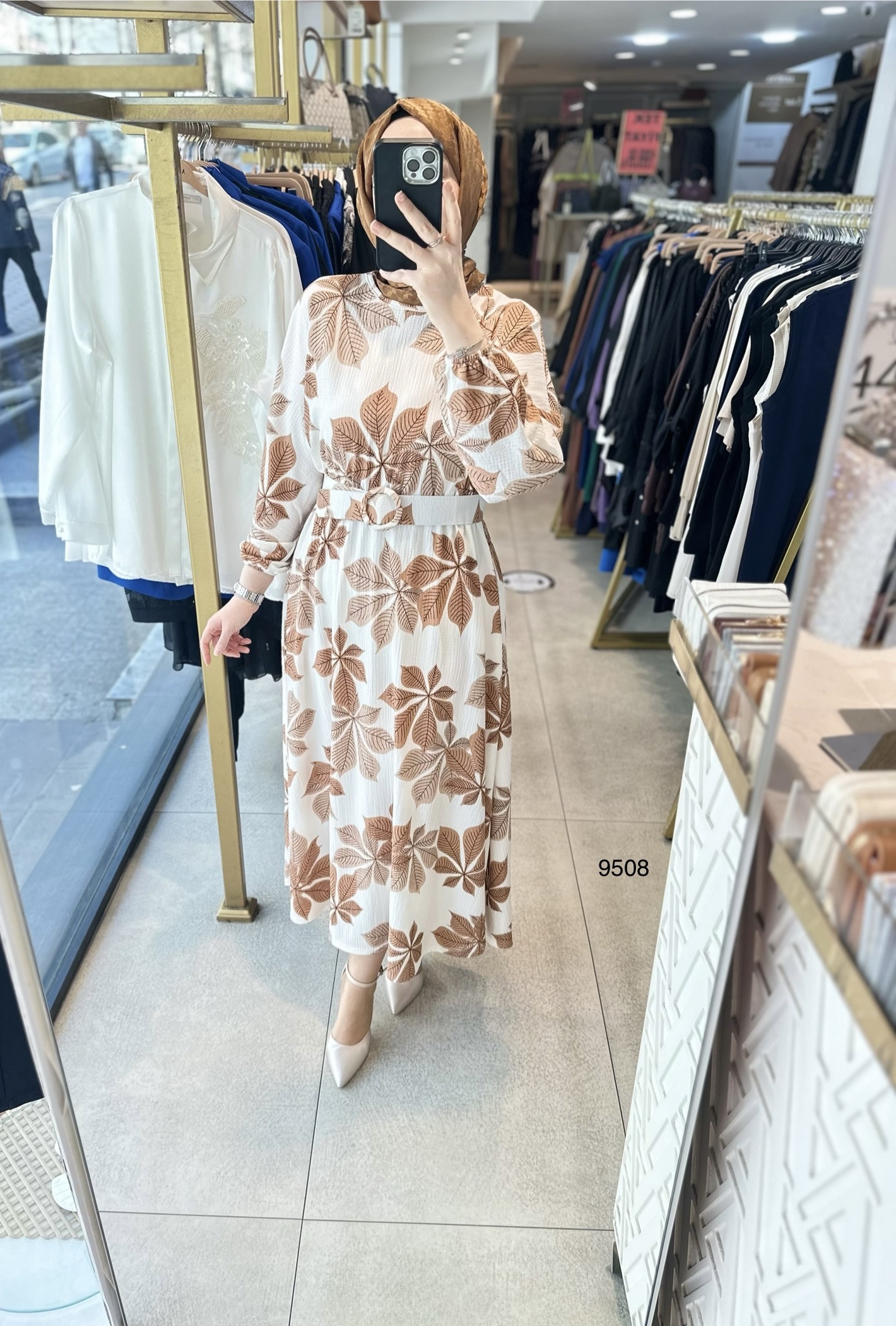 9508 Desenli Elbise - Görsel 3