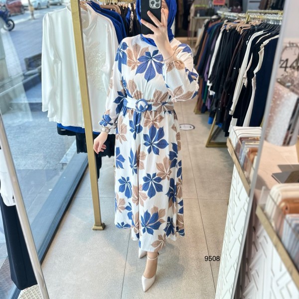 9508 Desenli Elbise - Görsel 11