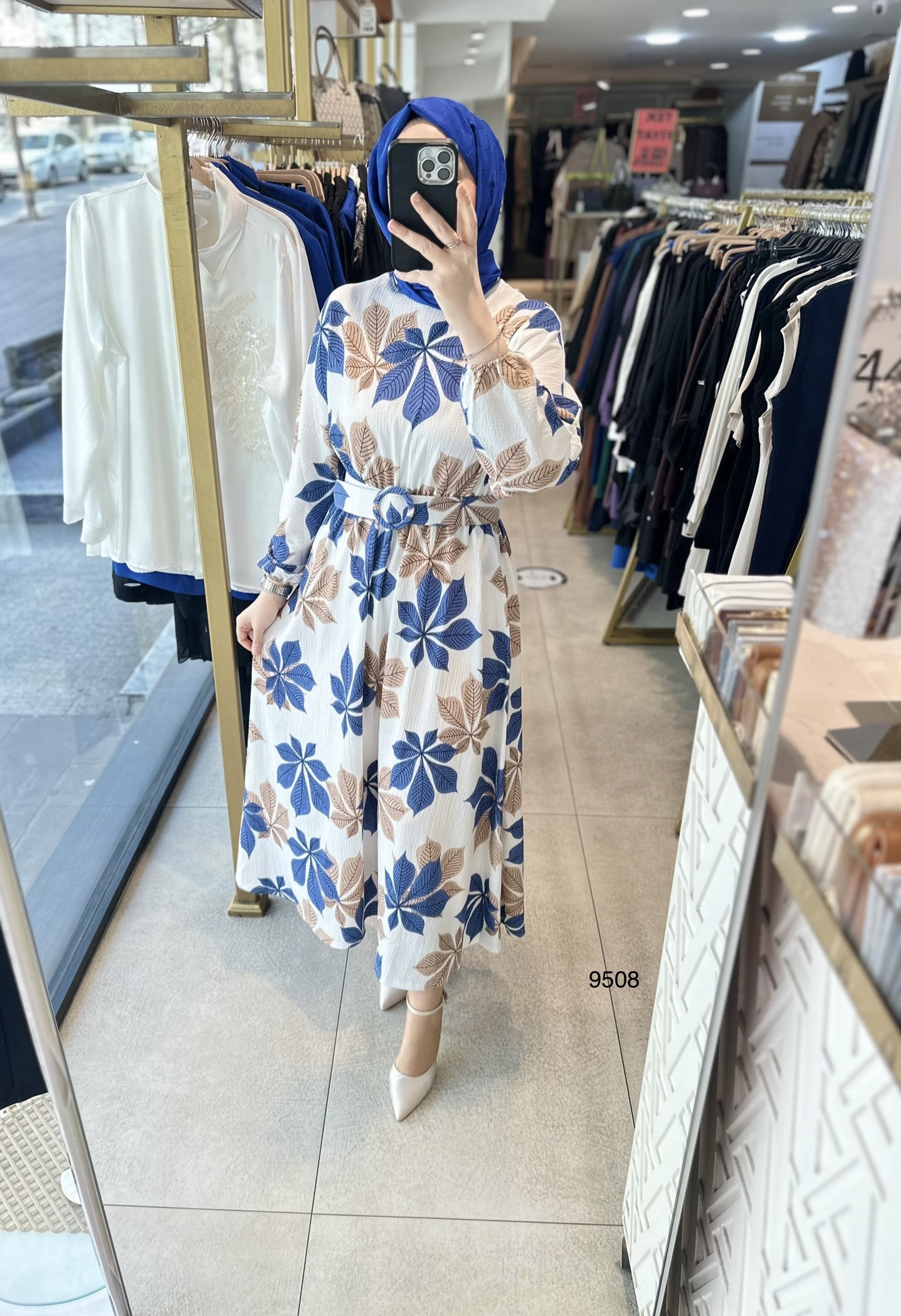 9508 Desenli Elbise - Görsel 9