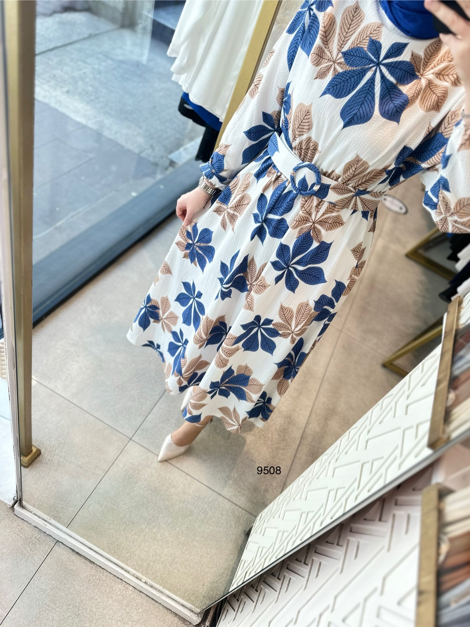 9508 Desenli Elbise - Görsel 7