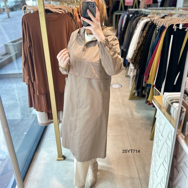 ARMİNE TREND ZİNCİR DETAYLI FERMUARLI MEVSİMLİK KAP 25YT714 - Görsel 5