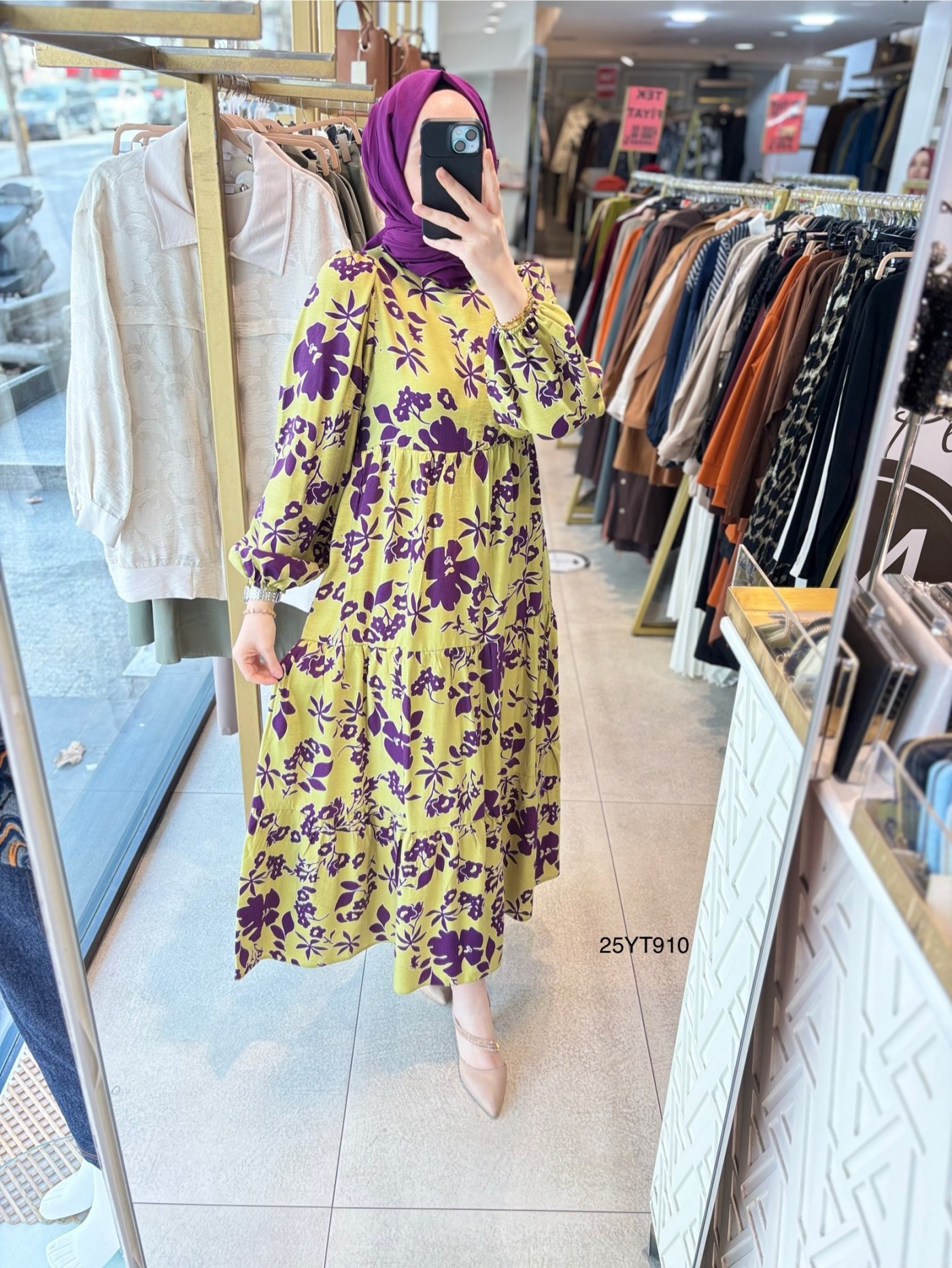 ARMİNE TREND ÇİÇEK DESENLİ ELBİSE 25YT910