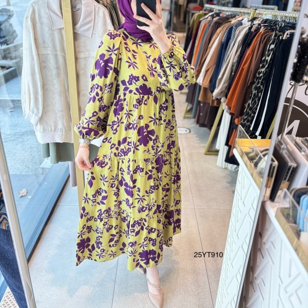 ARMİNE TREND ÇİÇEK DESENLİ ELBİSE 25YT910 - Görsel 7