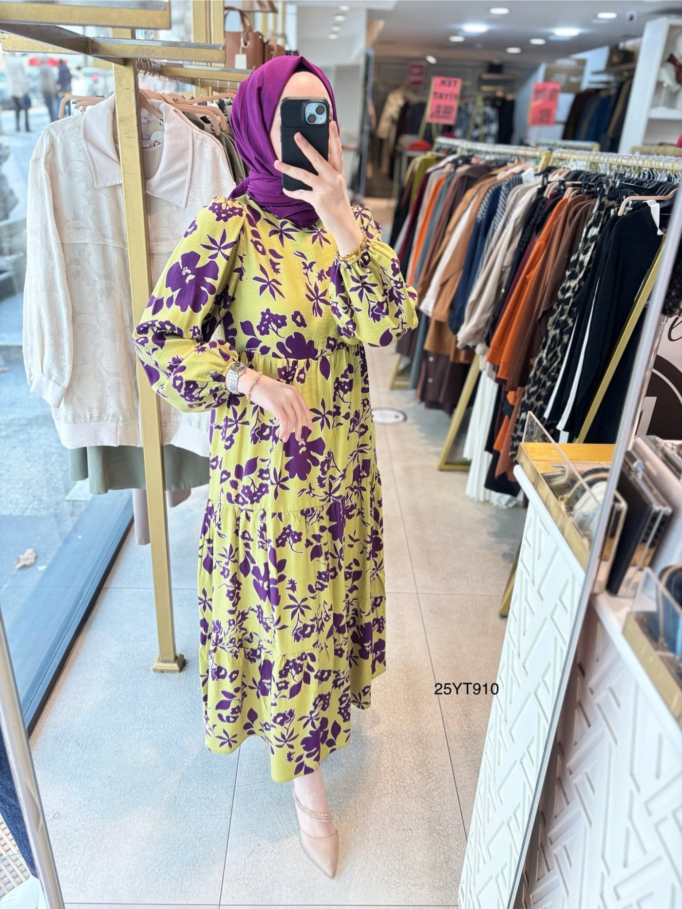 ARMİNE TREND ÇİÇEK DESENLİ ELBİSE 25YT910