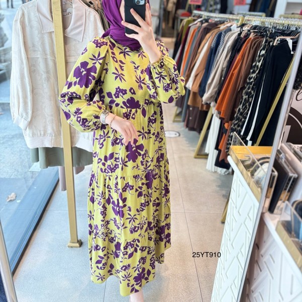 ARMİNE TREND ÇİÇEK DESENLİ ELBİSE 25YT910 - Görsel 3