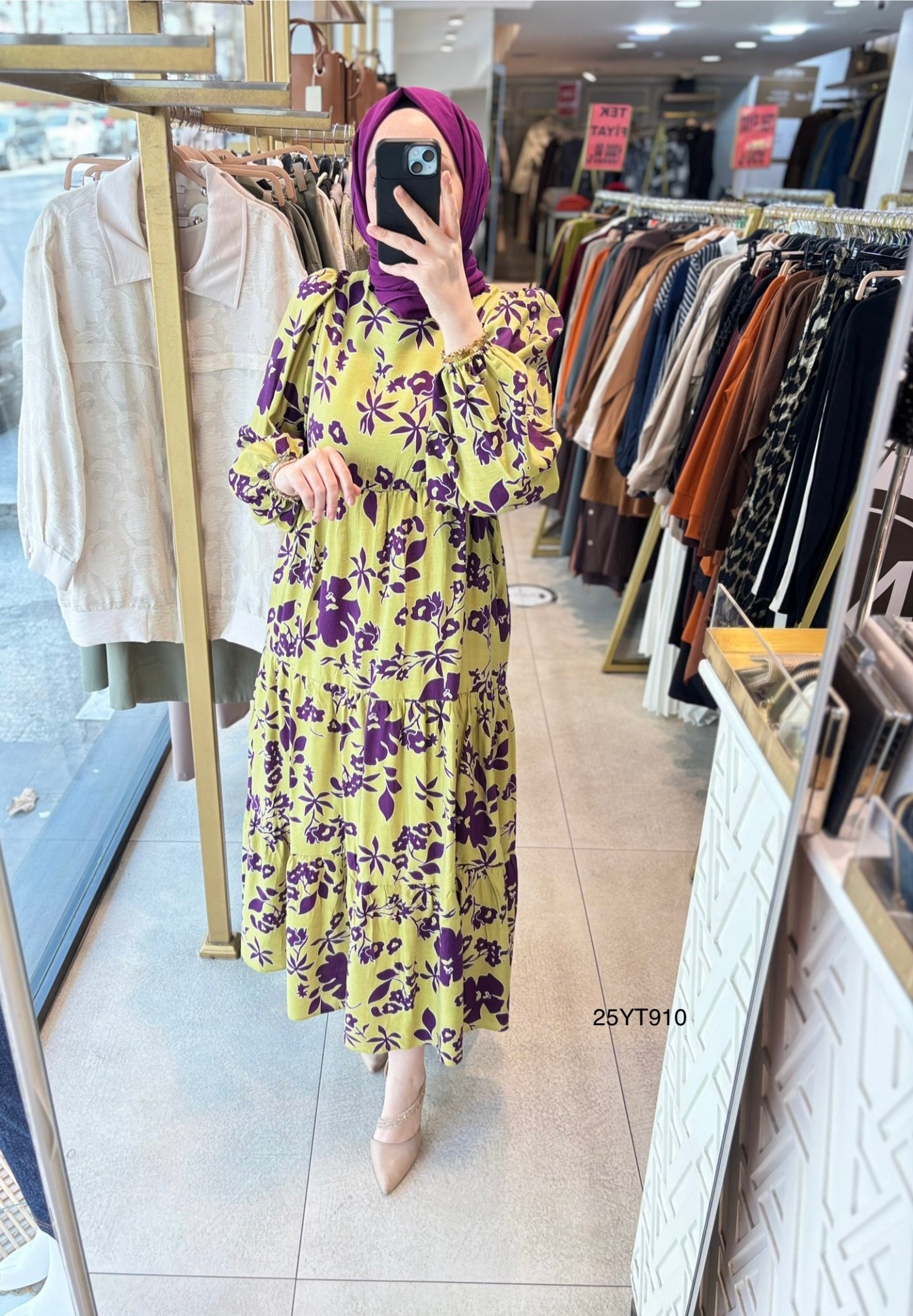 ARMİNE TREND ÇİÇEK DESENLİ ELBİSE 25YT910