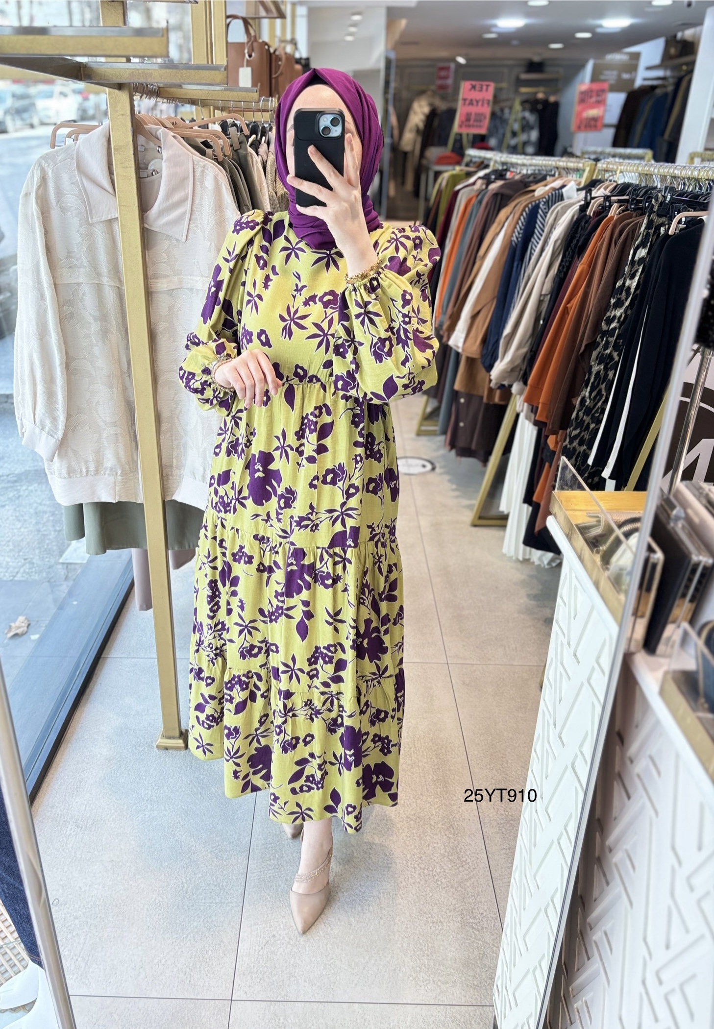 ARMİNE TREND ÇİÇEK DESENLİ ELBİSE 25YT910 - Görsel 2