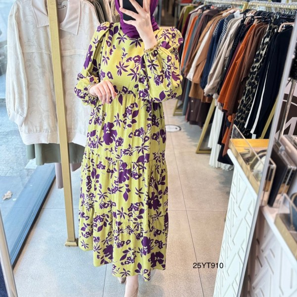 ARMİNE TREND ÇİÇEK DESENLİ ELBİSE 25YT910 - Görsel 8