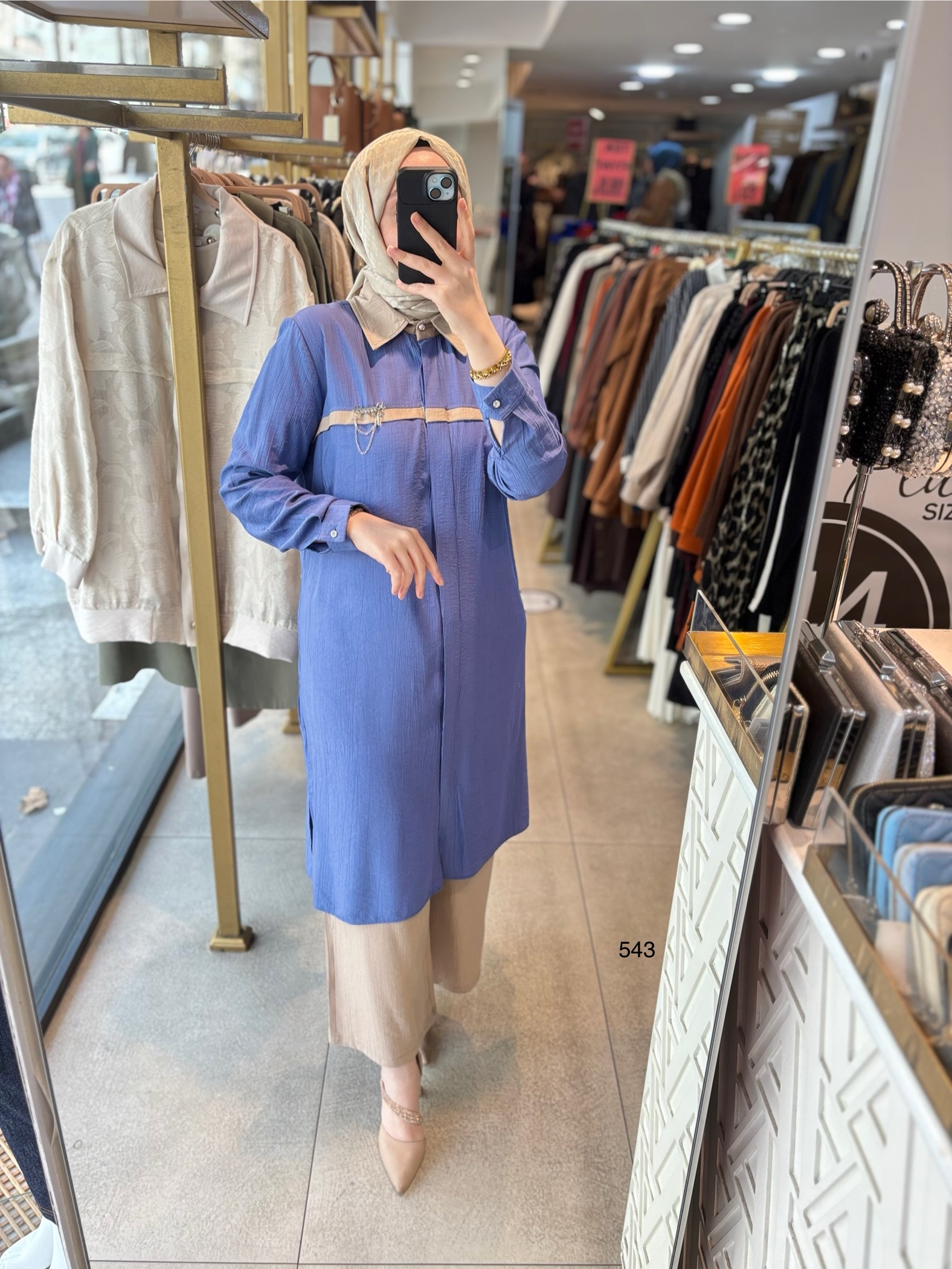 543 ŞERİT DETAYLI GİZLİ DÜĞMELİ ALT ÜST TAKIM - Görsel 14