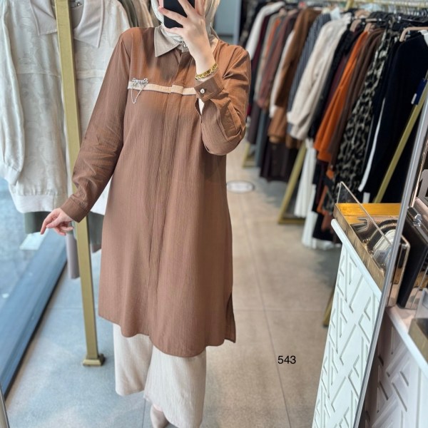 543 ŞERİT DETAYLI GİZLİ DÜĞMELİ ALT ÜST TAKIM - Görsel 13