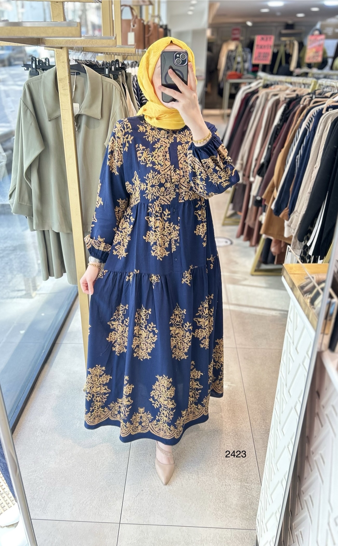 2423 DESENLİ ELBİSE