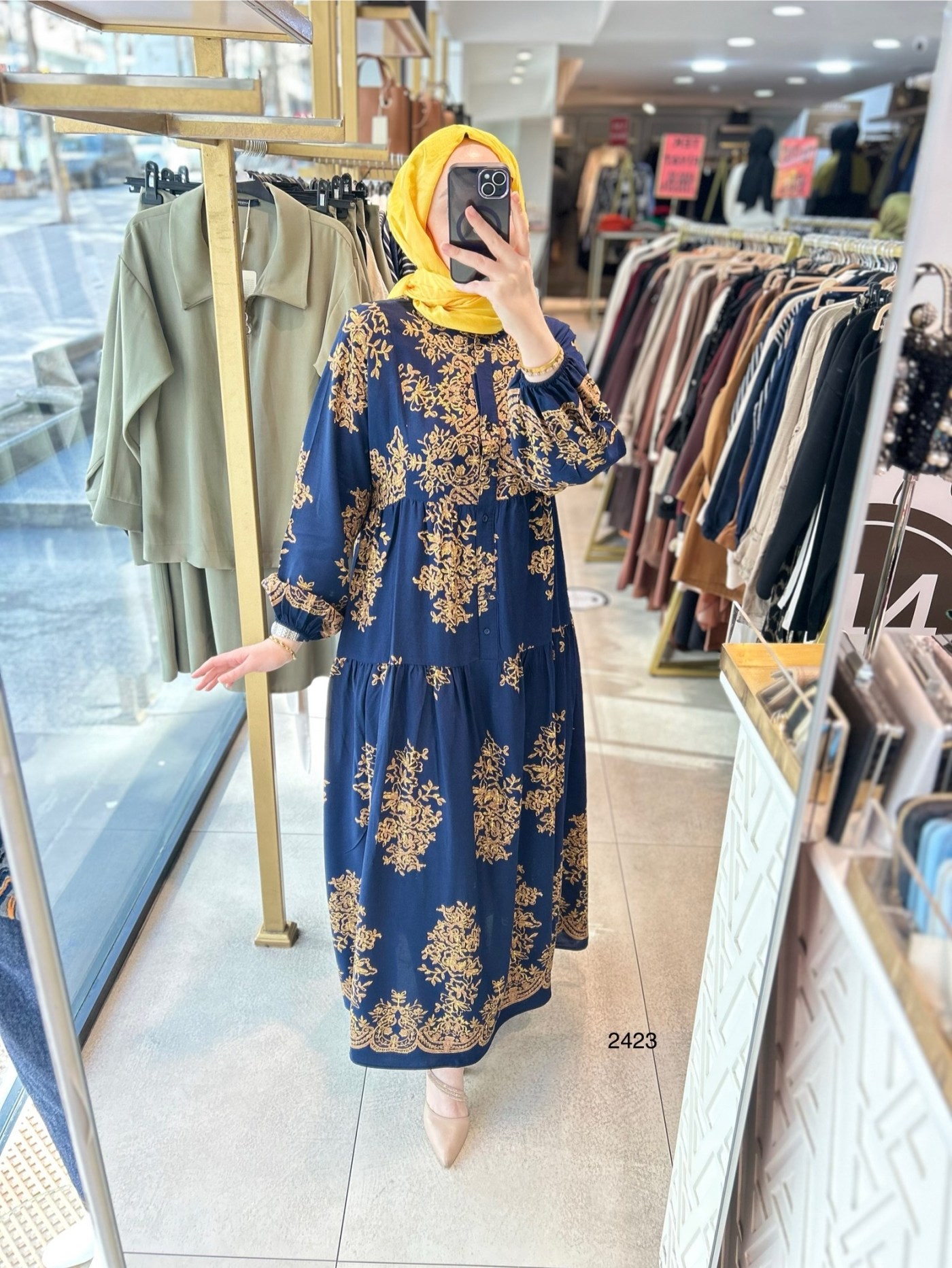 2423 DESENLİ ELBİSE