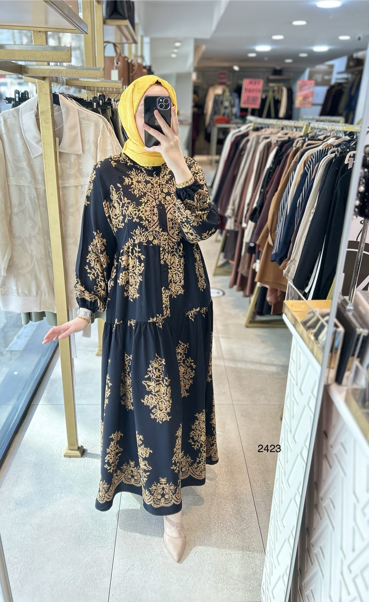 2423 DESENLİ ELBİSE