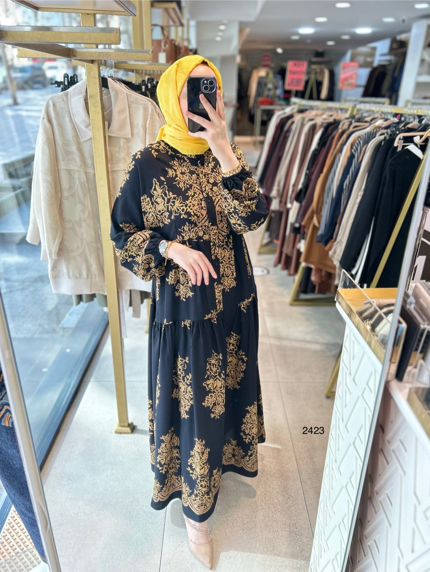 2423 DESENLİ ELBİSE