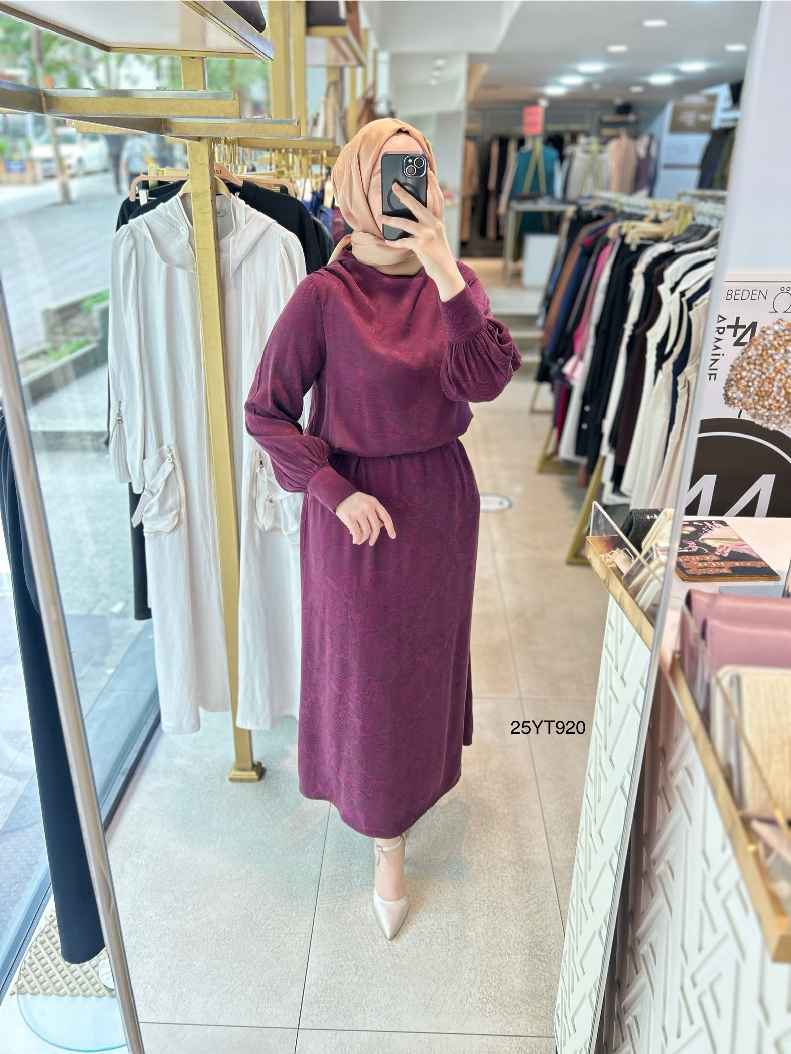 ARMİNE TREND Beli Kuşaklı Dijital Baskılı Elbise-25YT920 - Görsel 1