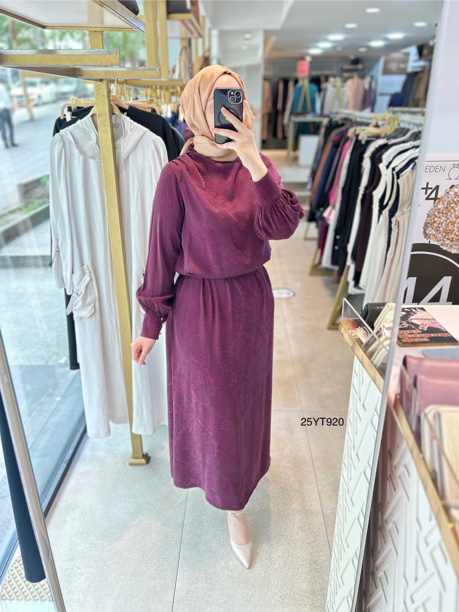 ARMİNE TREND Beli Kuşaklı Dijital Baskılı Elbise-25YT920 - Görsel 2