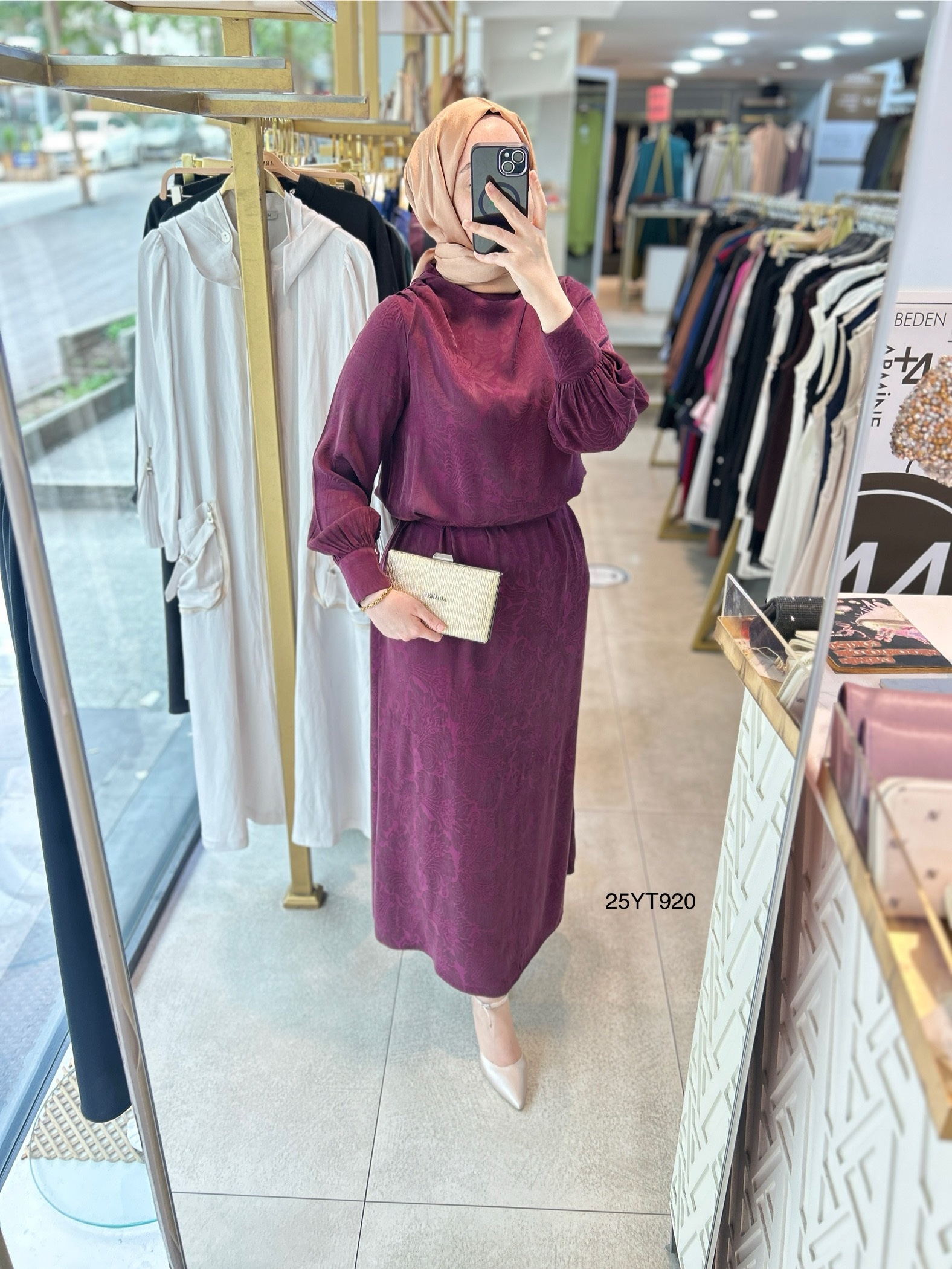 ARMİNE TREND Beli Kuşaklı Dijital Baskılı Elbise-25YT920 - Görsel 15