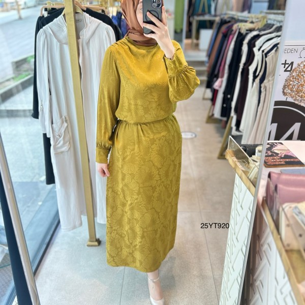 ARMİNE TREND Beli Kuşaklı Dijital Baskılı Elbise-25YT920 - Görsel 6