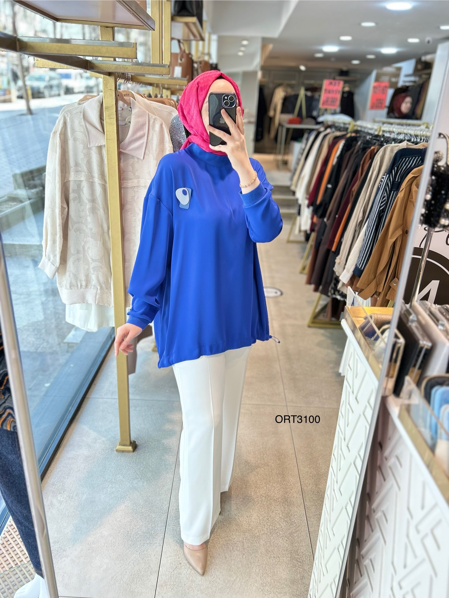 ARMİNE ORTD3100 KOL DETAYI RİBANALI ALT KISMI BÜZGÜLÜ TUNİK - Görsel 22