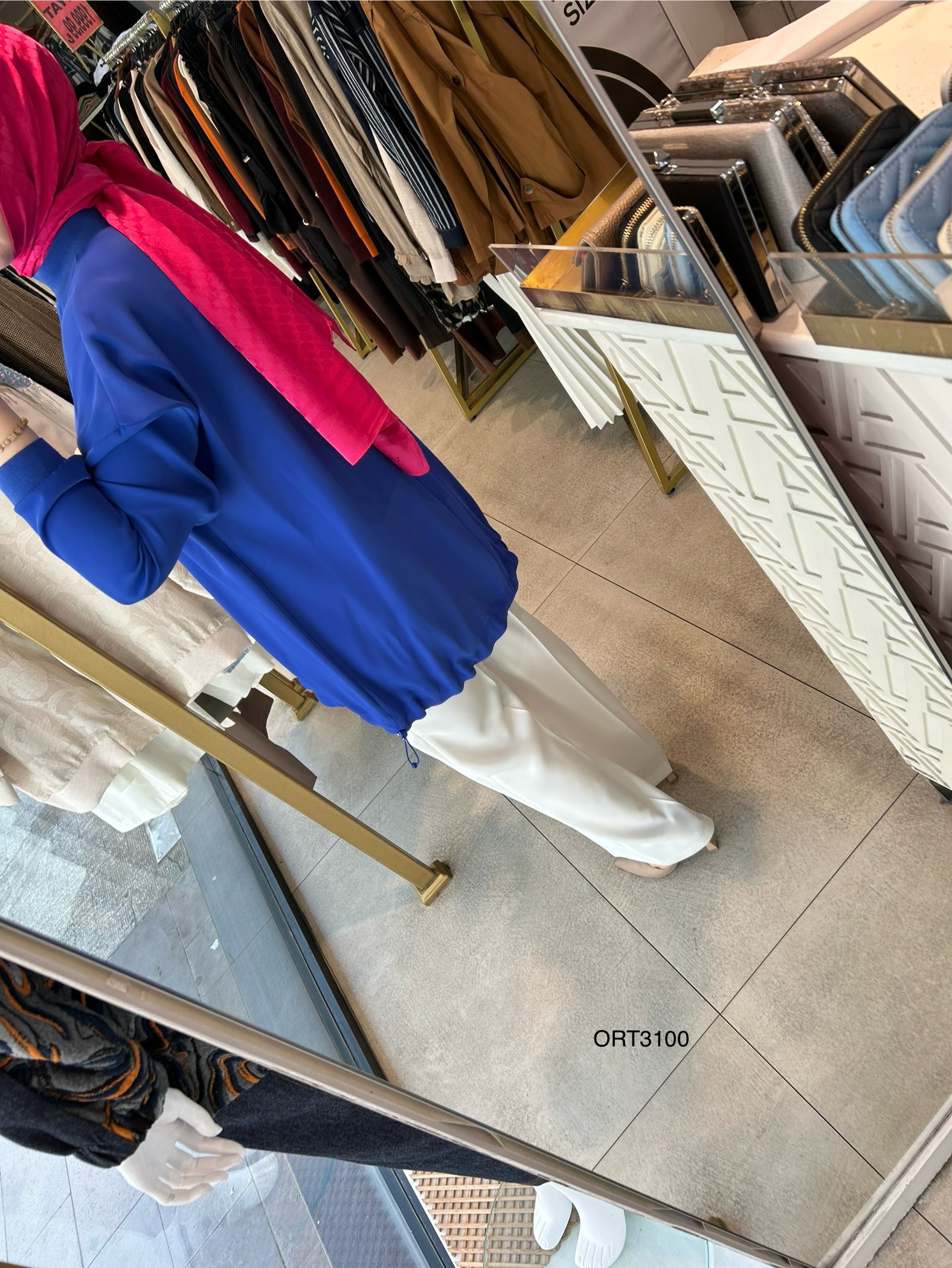 ARMİNE ORTD3100 KOL DETAYI RİBANALI ALT KISMI BÜZGÜLÜ TUNİK - Görsel 8