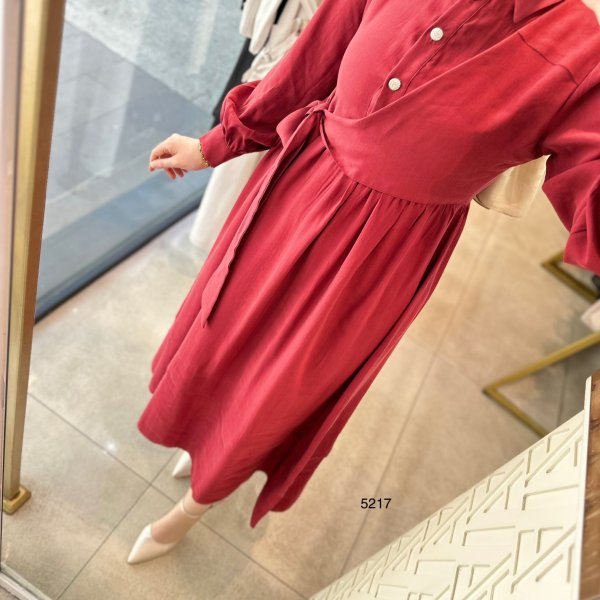 5217 Bağlama Detaylı Elbise - Görsel 11